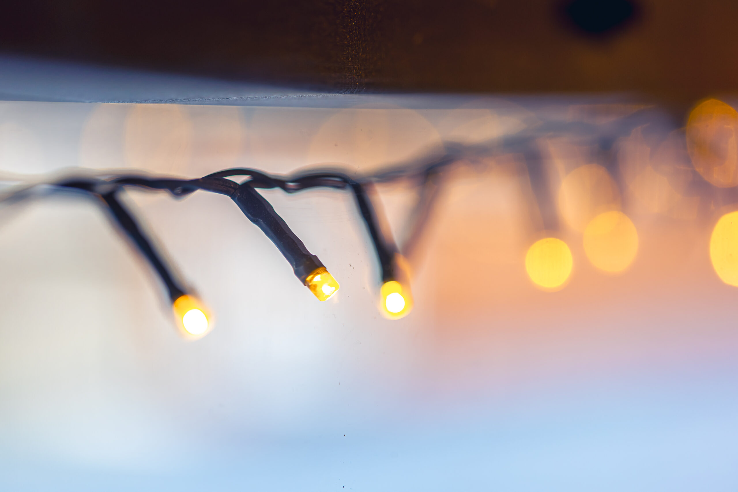 led lights garland light bulbs bokeh background scaled В Саранске ярко отметили Рождество